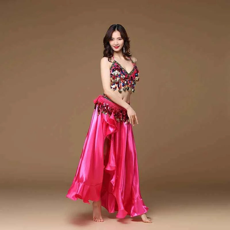 New Adult Lady Women Belly Dance Costume Oriental Bellydance Skirt Stage Performance 3pcs set Bra Belt Skirt Bellydancing Wear