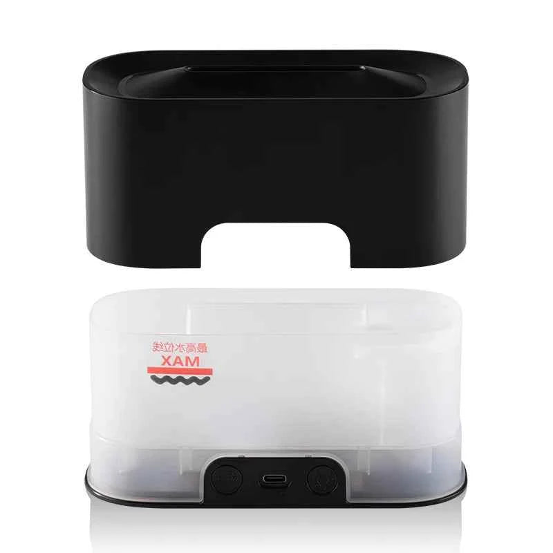 New style seven-color aromatherapy machine, bedroom essential oil aromatherapy lamp, wood grain flame humidifier, desktop cracke