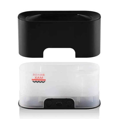 New style seven-color aromatherapy machine, bedroom essential oil aromatherapy lamp, wood grain flame humidifier, desktop cracke