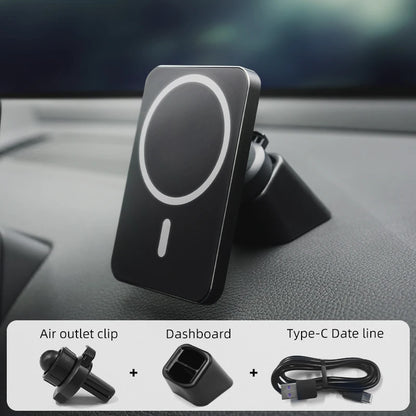 15W Magnetic Wireless Car Charger Mount Adsorbable Phone For iPhone 15 14 13 Pro Max adsorption Fast Wireless Charging Holder