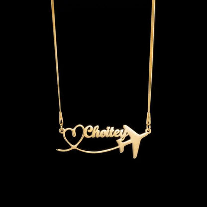 Personalized Love Heart Name Necklace - Stainless Steel Custom Jewelry