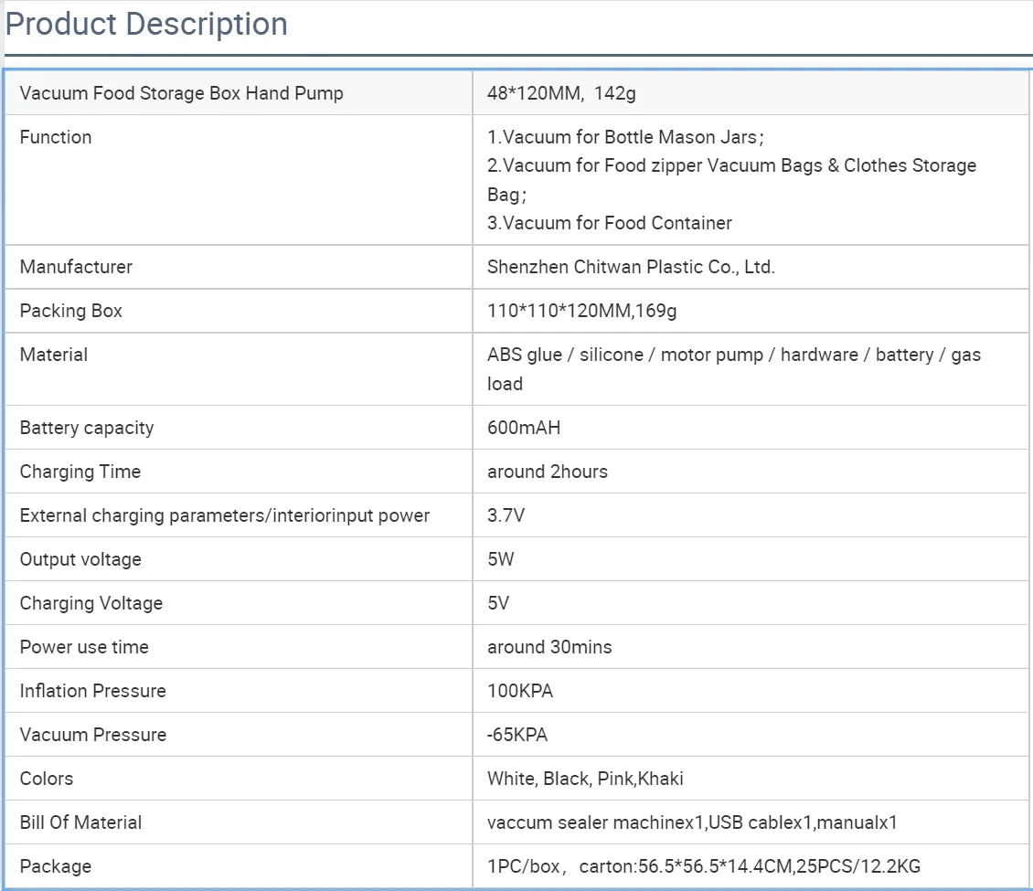 Wireless Kitchen Tools Handheld Food Bag Vaccum Sealer Pump Bottle Jar Vacuum Sealing Machine for Regular & Wide Mouth Mason Jar - AMULET RING STORE