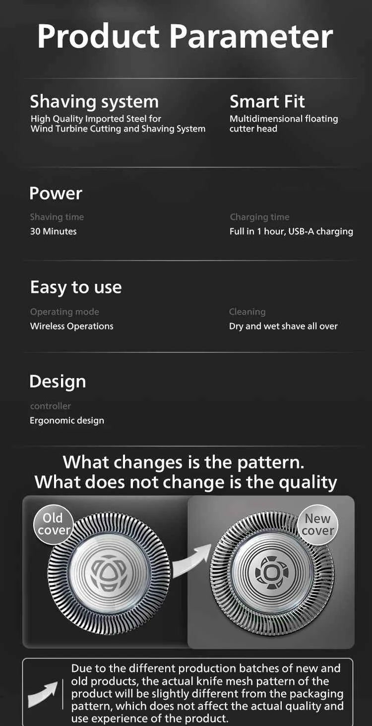 PHILIPS S1113 Electric Shaver USB Charge Stainless Steel PowerCut Blade Razor Triple Floating Head Men Fast Shave Beard Trimmer
