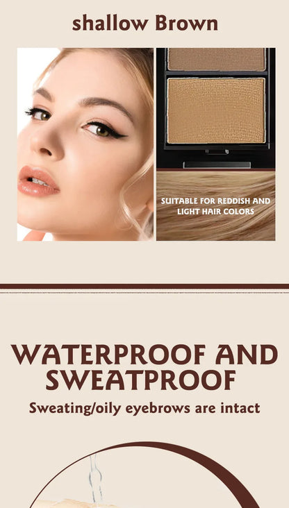 3 in 1 Three Color Eyebrow Powder Waterproof Sweat Proof Non Fading Suitable for Nose Shadow Highlights Cosmetics Women Makeup - AMULET RING STORE