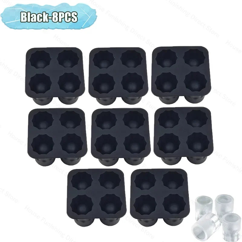 4Cup Shape Silicone Ice Cube Mold Tray for Summer Bar Party DIY Cold Drinks Kitchen Essential Ice Cup Maker Compartment Mold - AMULET RING STORE
