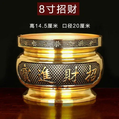Metal incense burner Buddha tool Backflow fragrance Censer Buddhist Hall pray church tea light burner the god of wealth - AMULET RING STORE