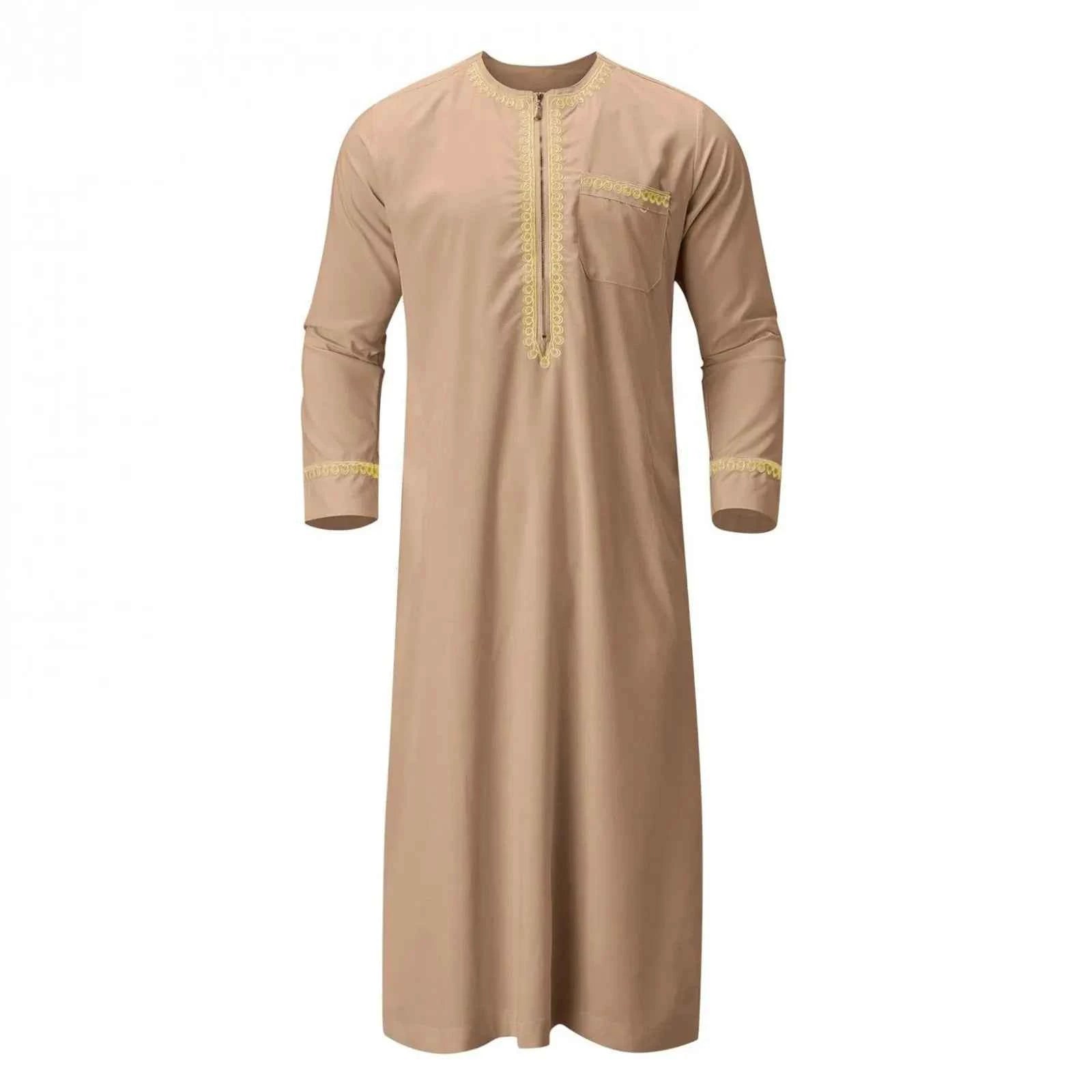 Muslim Fashion Men Jubba Thobes Arabic Pakistan Dubai Kaftan Abaya Robes Islamic Clothing Saudi Arabia Black Long Blouse Dress