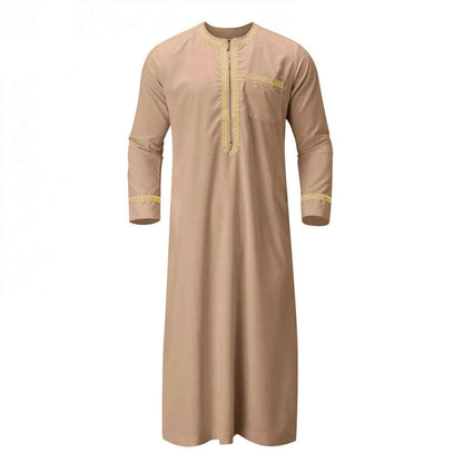Muslim Fashion Men Jubba Thobes Arabic Pakistan Dubai Kaftan Abaya Robes Islamic Clothing Saudi Arabia Black Long Blouse Dress