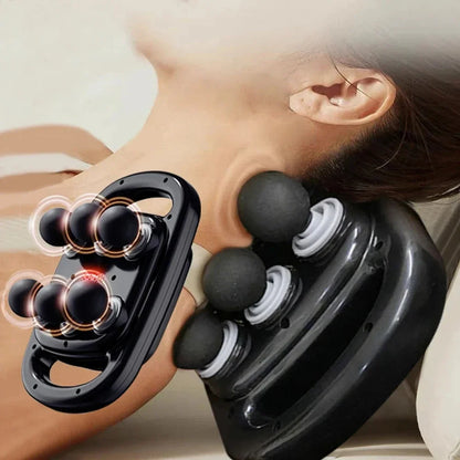 Fascia Gun Six Heads Massage Gun Deep Tissue Muscle Relaxation Body Neck Pain Relief Cervical Spine Massager