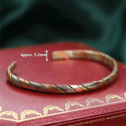 Indian Jewelry Red Copper Wrapped Open Cuff Slim Bangles for Girls BB-218