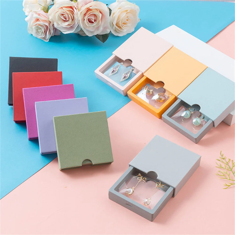 Drawer Jewelry Packaging Box Nail Earrings Necklace Ring Storage PE Film Suspension Anti-oxidation Gift Box Jewelry Box Joyero - AMULET RING STORE