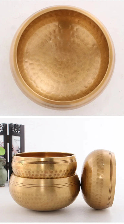 Large Tibetan Singing Mindfulness Bowl Meditation Quartz Bowls Sound Healing Instruments Yoga Nepal Yarn Handmade Decorative - AMULET RING STORE