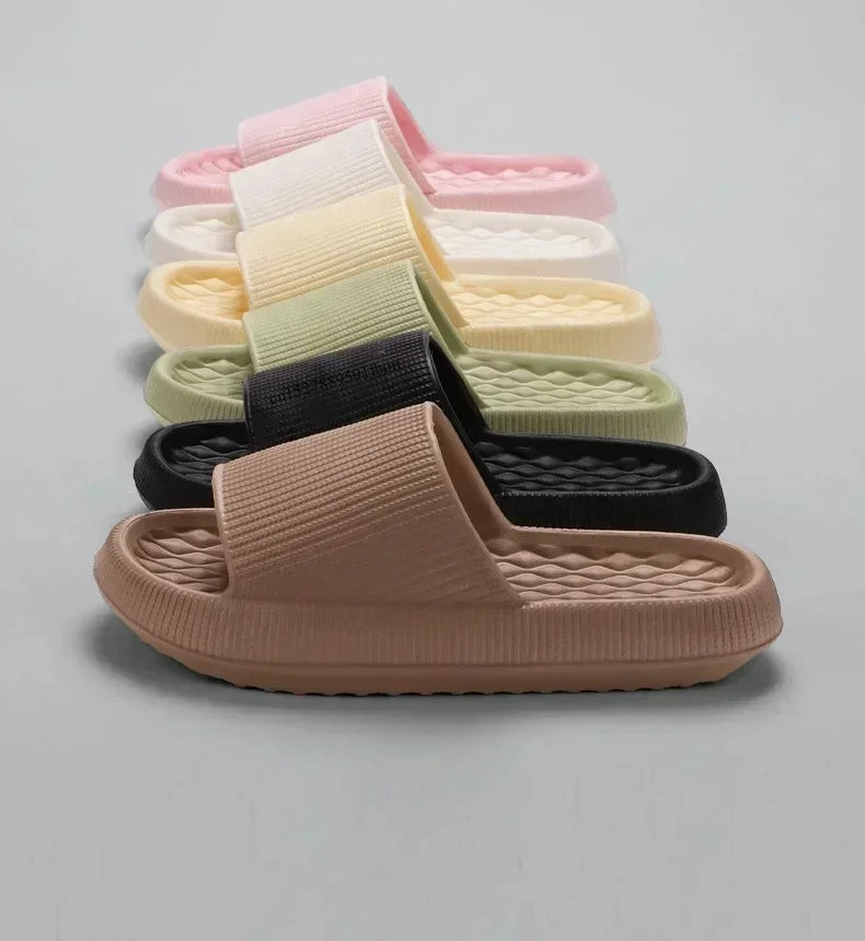Women's Thick Platform Cloud Slippers EVA Soft Sole Pillow Slides Summer Beach Flip Flops Women Non Slip Bathroom Home Slippers - AMULET RING STORE
