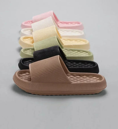 Women's Thick Platform Cloud Slippers EVA Soft Sole Pillow Slides Summer Beach Flip Flops Women Non Slip Bathroom Home Slippers - AMULET RING STORE
