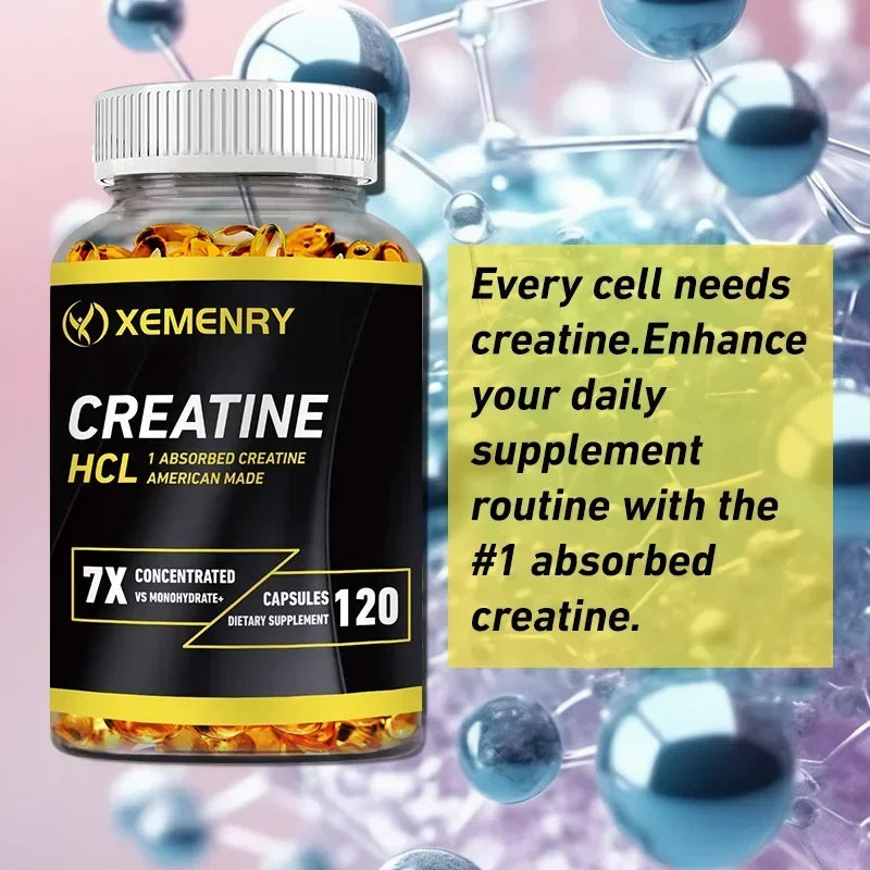 Creatine HCl Capsules - Pre-workout Creatine To Help Build Muscle, Cognitive Function, Muscle Strength and Energy Production - AMULET RING STORE