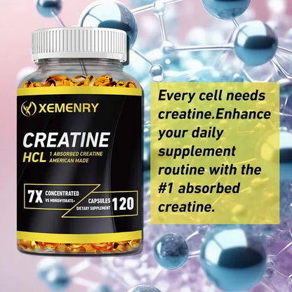 Creatine HCl Capsules - Pre-workout Creatine To Help Build Muscle, Cognitive Function, Muscle Strength and Energy Production - AMULET RING STORE
