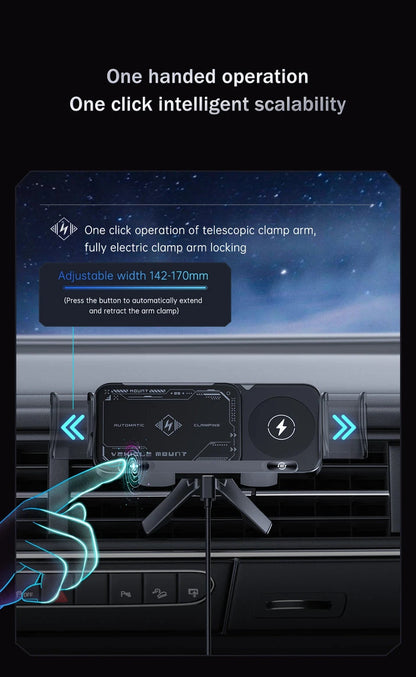 2-in-1 Car Wireless Charger Dual Coil Fold Screen Phone Fast Charging For Samsung Galaxy Z Fold 5 6 Air Vent Car Phone Holder