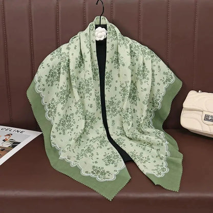 2025 New Fashion 110X110CM Printed Square Scarf for Women Muslim Headband Hijab Lady Bandana Party Accessories Scarf Hairband ﻿ - AMULET RING STORE