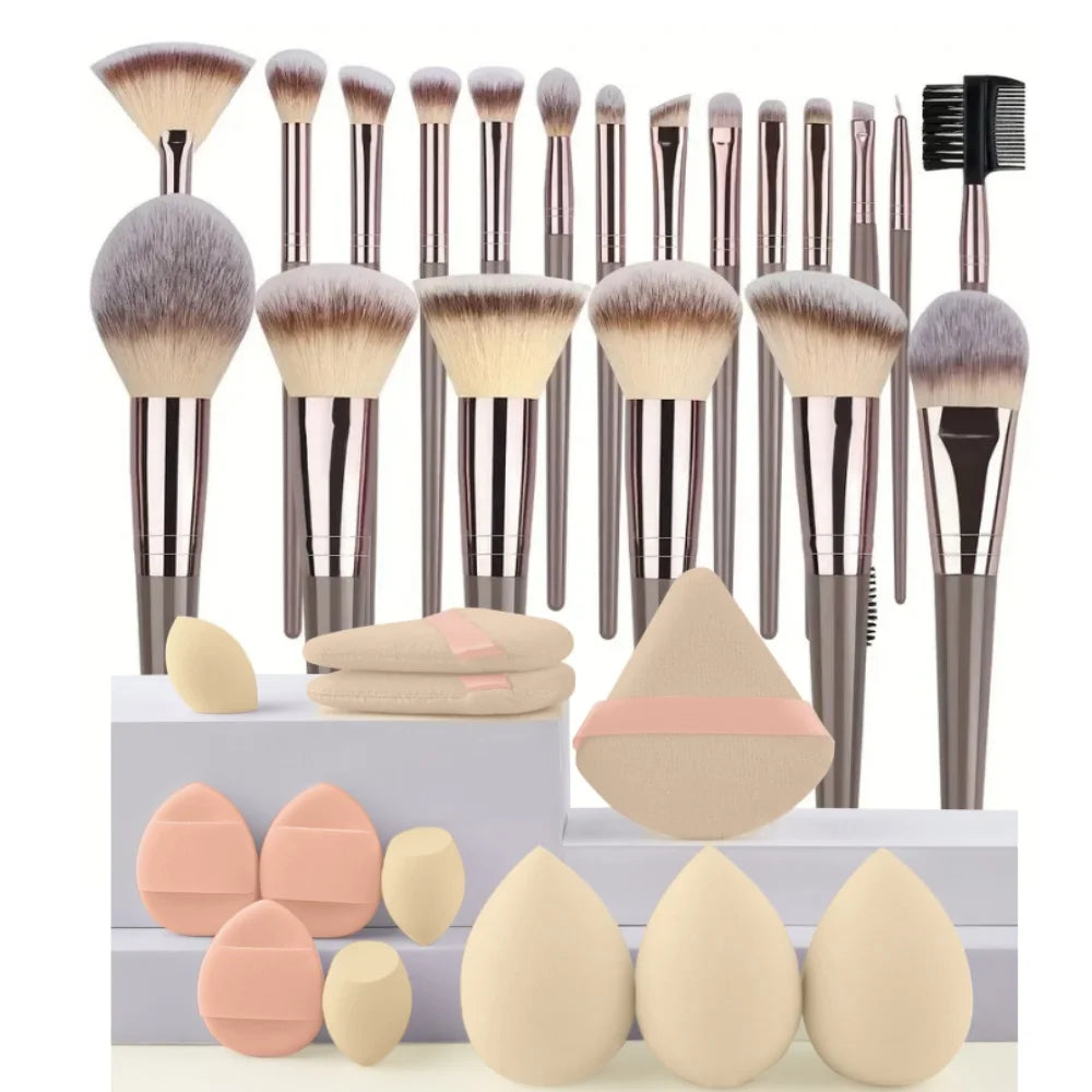3-20PCS Makeup Brushes Set Eyeshadow Fluffy Foundation Concealer Blush Highlighter Storage Box Female Cosmetics Beauty Tools - AMULET RING STORE