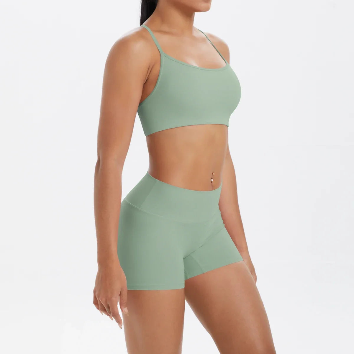 2PCS Yoga Set Nude Feeling Workout Sets Women Tracksuit Gym Push Up Fitness Running Workout Sportwear Sport Bra Leggings Suit