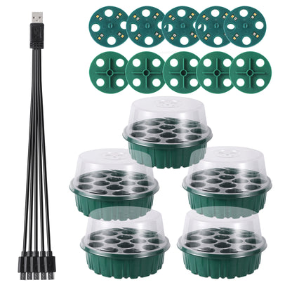 Seedling Nursery Box With LED Growing Light Seed Starter Tray Seedling Breeding Pot Garden Greenhouse Germination Planter - AMULET RING STORE