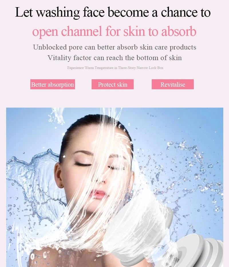 3 in 1 Electric  Facial Cleansing Brush Blackhead Remover Makeup Removal Face Deep Pores Cleaning Massager Face Cleaner