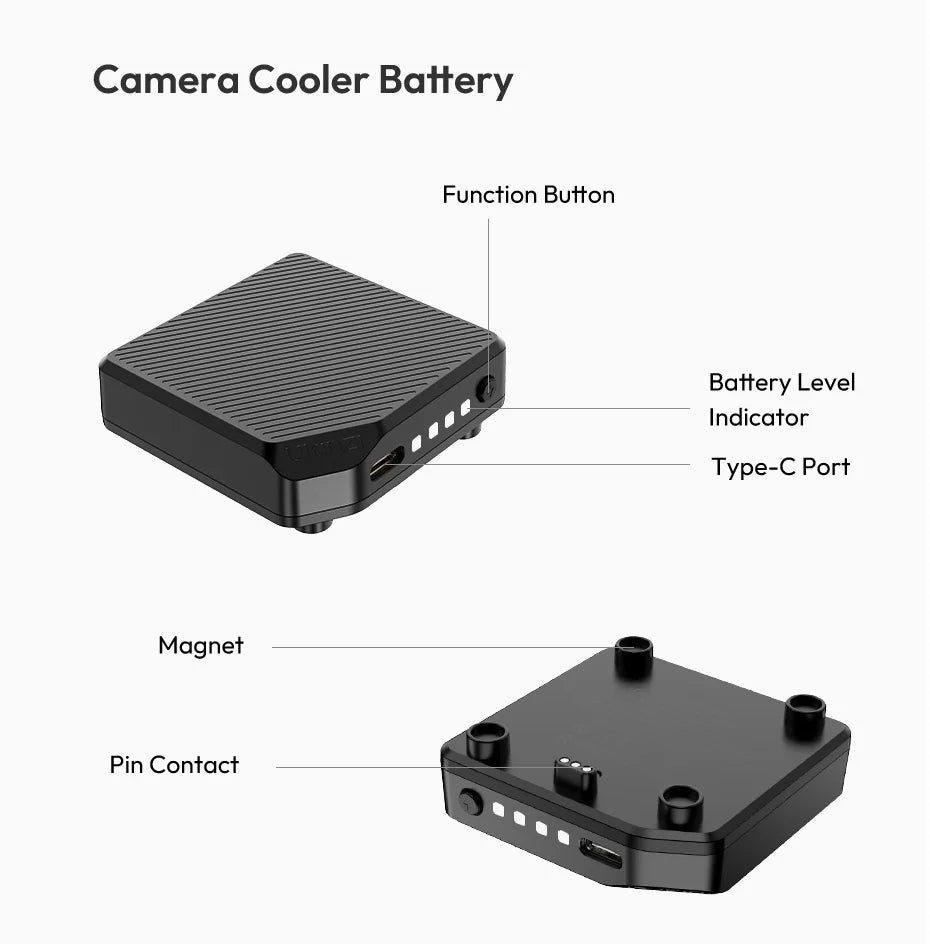Ulanzi CU01 Thermostatic Semiconductor Camera Cooler Camera Cooling Fan Radiator 4K Recording Kit Heat Sink for Sony Canon Nikon