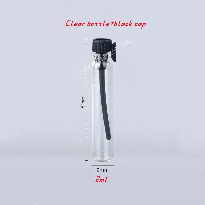 Glass Dropper Bottle Transparent Mini 1ml 2ml Stick Essential Oil with Inner Stopper Sample Trial Use Perfume Sub Bottles Empty - AMULET RING STORE