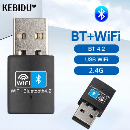 WiFi Bluetooth Wireless Adapter 150Mbps USB Adapter 2.4G Bluetooth V4.0 Dongle Network Card RTL8723DU for Desktop Laptop PC - AMULET RING STORE