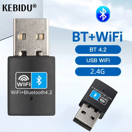 WiFi Bluetooth Wireless Adapter 150Mbps USB Adapter 2.4G Bluetooth V4.0 Dongle Network Card RTL8723DU for Desktop Laptop PC - AMULET RING STORE