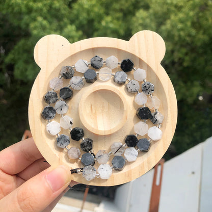 8.5x9.5mm Natural Hexagon Stone Beads Faceted Amazonite Quartz Jade Loose Spacer Beads for Jewelry Making DIY Bracelet Pendant - AMULET RING STORE