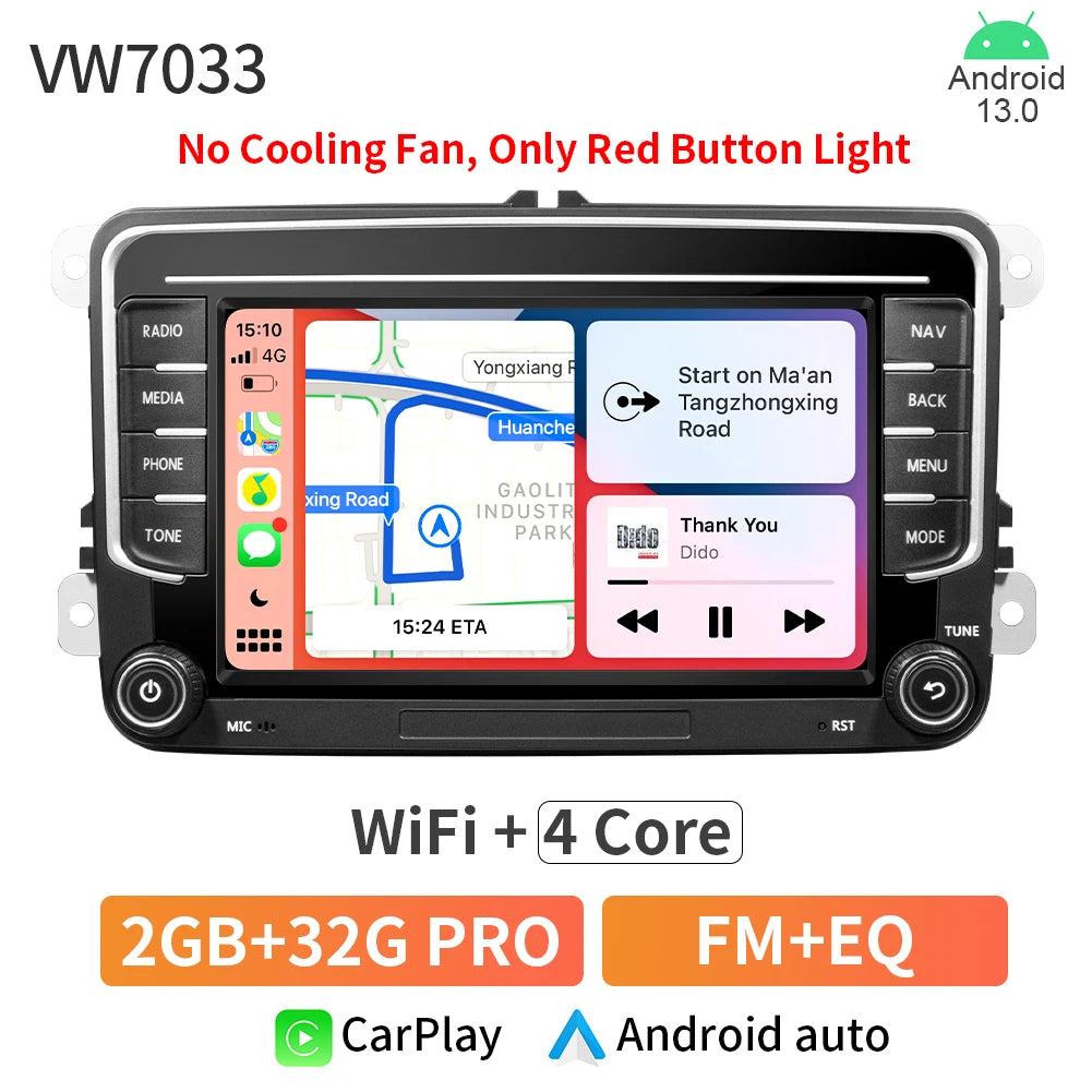 7inch Car Radio CarPlay Android Auto for Volkswagen VW Passat B6 B7 CC Tiguan Touran GOLF POLO CarPlay 7inch 2+32GB / 4+64GB - AMULET RING STORE