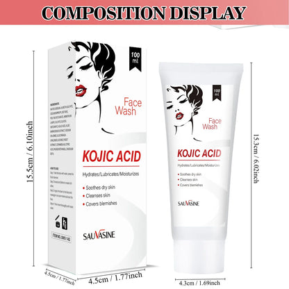 5PCS Kojic Acid Skin Care Set Kojic Acid Soap Moisturizing Facial Cream Body Lotion Face Cleanser Skin Care Products - AMULET RING STORE