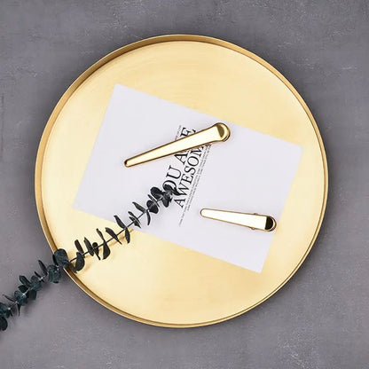 12/20/30cm Decorative Golden Nordic Round Tray Stainless Steel Luxury Jewelry Tea Coffee Cup Tray Home Car Keys Storage Trays - AMULET RING STORE