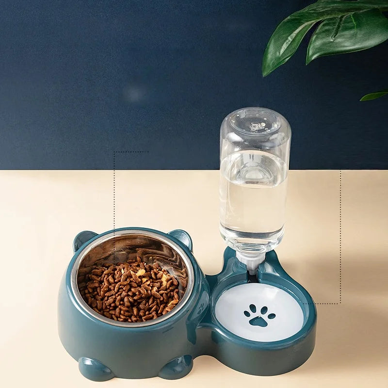 Cat Bowl 2-in-1 Drinking Water Dog Food Pot Water Bowl Rice Pot Pet Supplies Cat Bowl Pet Drinking Water Feeding Integration - AMULET RING STORE