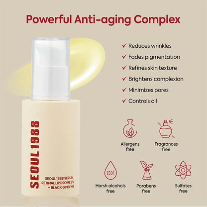 SEOUL 1988 Eye Cream Niacinamide 2% Retinal Acid Ginseng Serum Lighten Fine Lines Firming Pores Brightening Face Korean Skincare - AMULET RING STORE