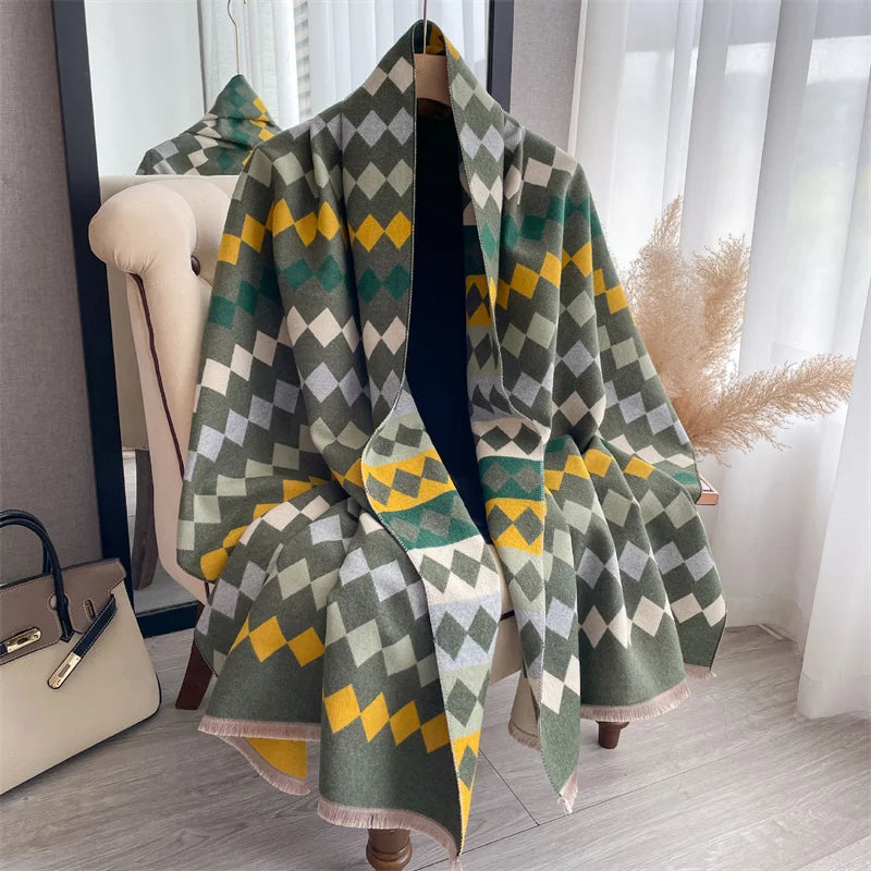 Cashmere Scarf for Women Thick Warm Winter Blanket Brand Female Luxury Quality Shawl Wrap Bufanda 2024 Poncho Echarpe Pashmina