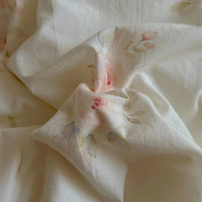 Washed Cotton Duvet Cover Sets Single/Queen/king Flower Printed Bedding Set Princess Style e housse de couette 220x240 with Lace - AMULET RING STORE