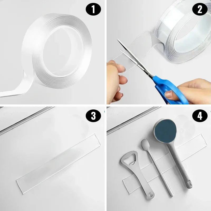 Nano Double sided Adhesive Tape Extra Strong Waterproof Transparent Traceless Tape Thickened Reusable Decorative Tape Home Tools - AMULET RING STORE