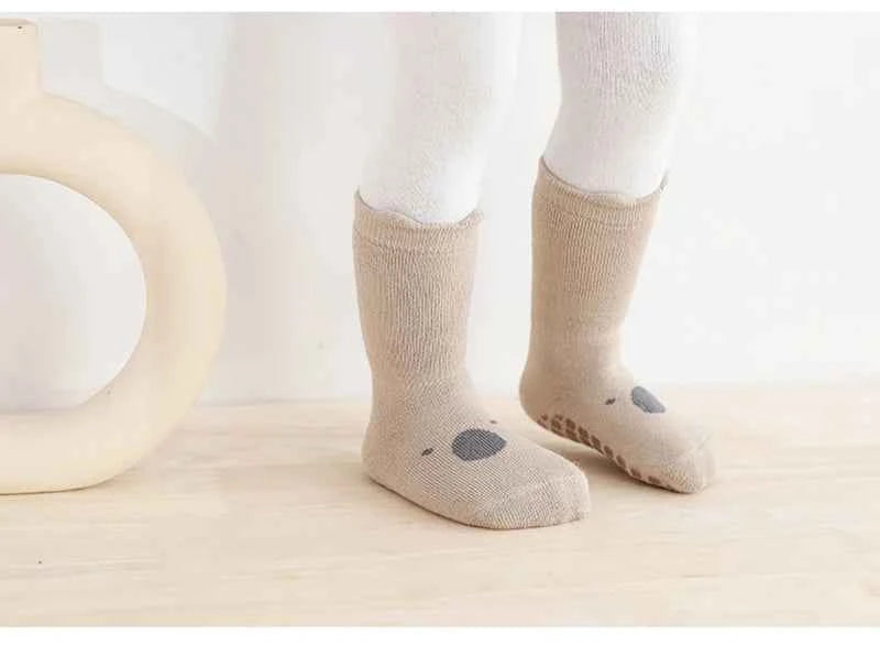 3 Pairs Winter Warm Newborn Baby Girls And Boys Anti-Slip Socks Toddler Cute Cartoon Floor Wearing Accessories - AMULET RING STORE