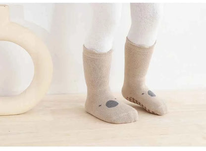 3 Pairs Winter Warm Newborn Baby Girls And Boys Anti-Slip Socks Toddler Cute Cartoon Floor Wearing Accessories - AMULET RING STORE