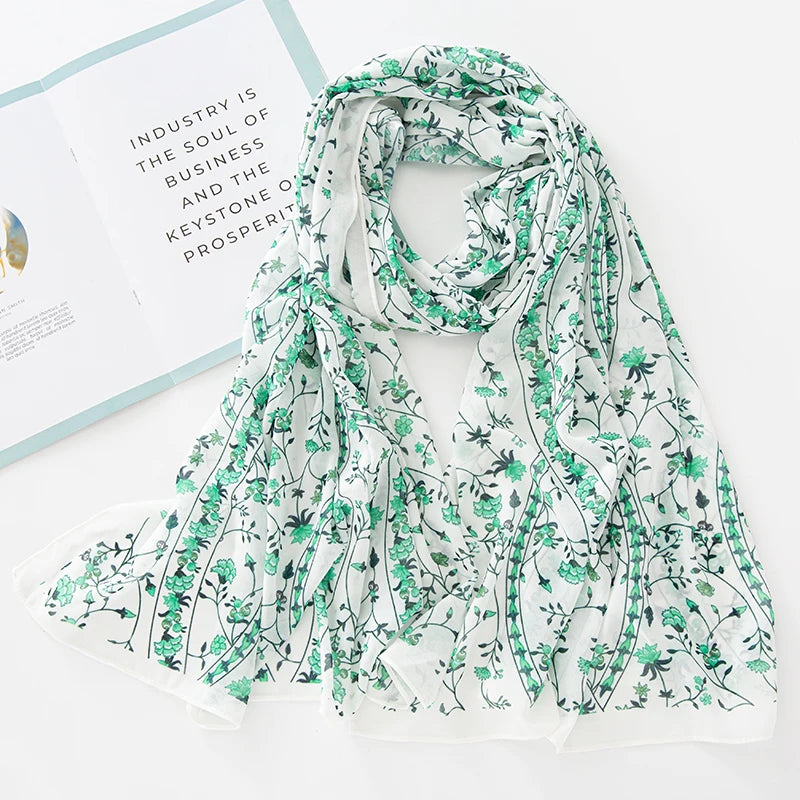 NEW Print Chiffon Hijab Scarf Shawl Fashion Islamic Muslim Scarves Wraps Women Echarpe Breathable Foulard Hijabs - AMULET RING STORE