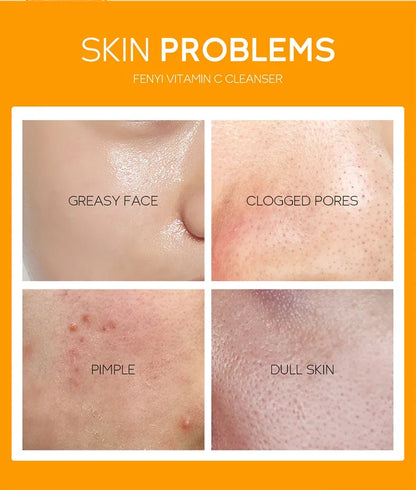 Vitamin C Facial Cleanser Skin Cleansing Moisturizing  Blackhead Remove Skincare Face Wash Foam Face Cleanser 50g
