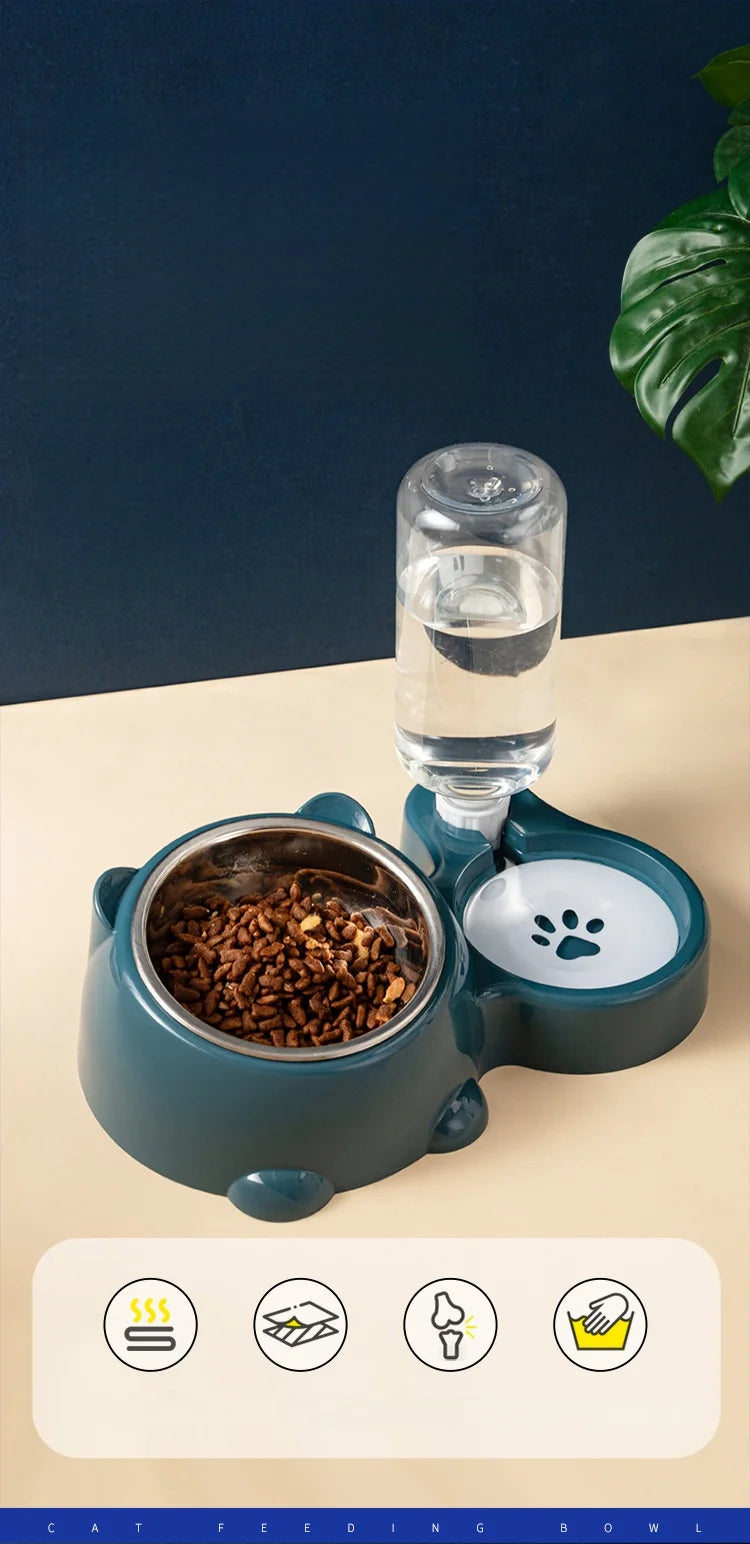 Cat Bowl 2-in-1 Drinking Water Dog Food Pot Water Bowl Rice Pot Pet Supplies Cat Bowl Pet Drinking Water Feeding Integration - AMULET RING STORE