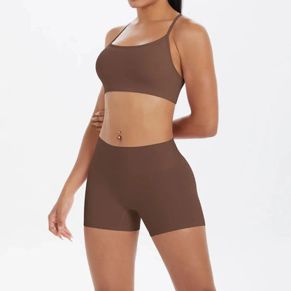 2PCS Yoga Set Nude Feeling Workout Sets Women Tracksuit Gym Push Up Fitness Running Workout Sportwear Sport Bra Leggings Suit