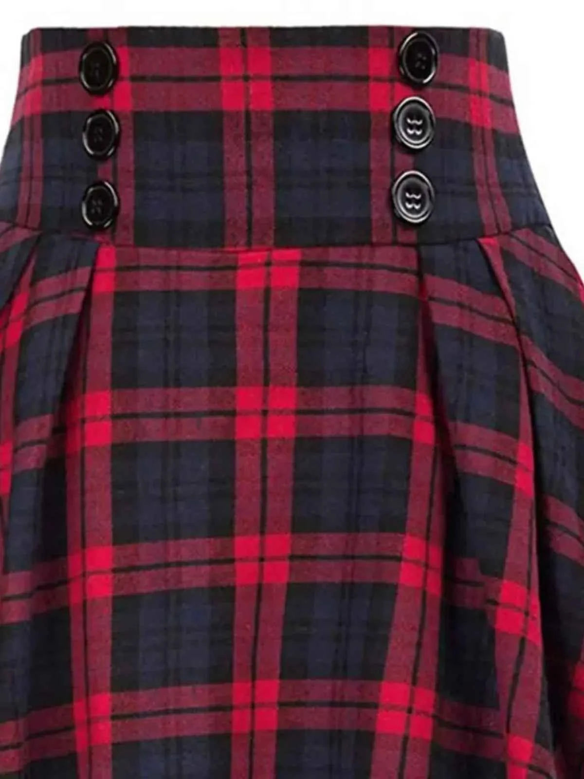 High Waist Plaid Swing Skirt Faionable Large Flounce Midi Skirt Women's Premium Clothing A-Line Silhouette Umbrella Skirt