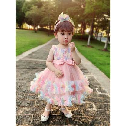 Princess Baby Girl Dress 0 6 Months Tutu Dress for Baby Girl 1 Year Old Newborn Infant Wedding Birthday Party Flower Puffy Gown
