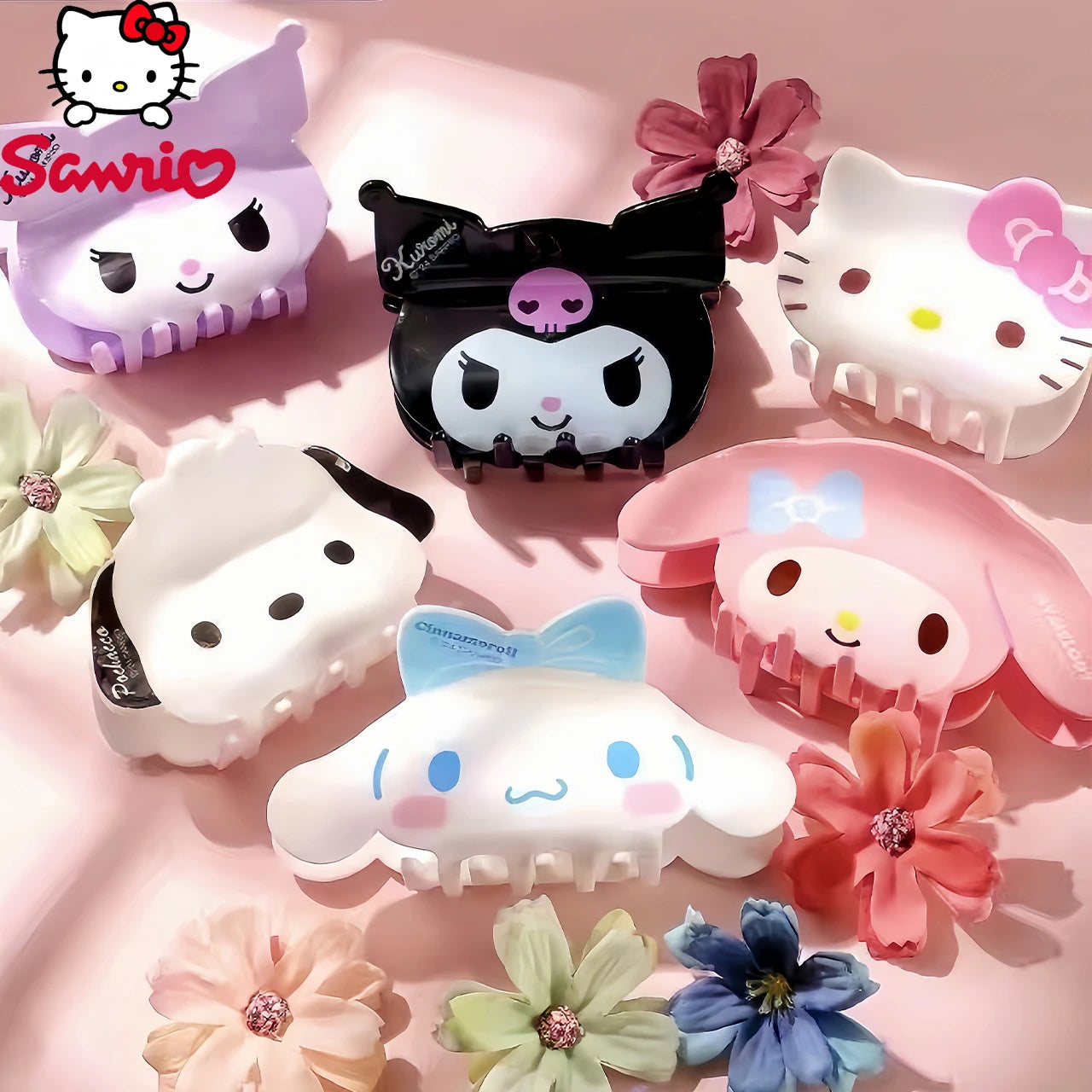 SANRIO 1pcs brand new cartoon cute hair clipspink accessories hair claws, cpuppies animal hair clips , a perfect gift for family - AMULET RING STORE