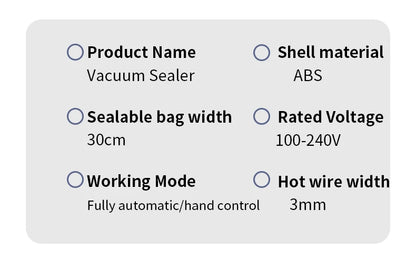 Household electric small vacuum sealer built-in cutting machine kitchen food storage seal vacuum bag touch button vacuum sealer - AMULET RING STORE