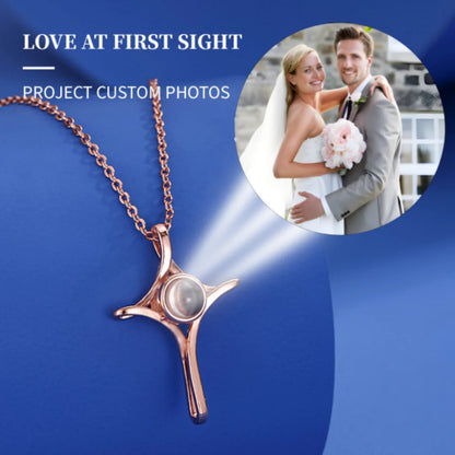 Fashion Projection Necklace Jewelry Personalized Photo Custom Cross Pendant Suitable For Male And Female Couples To Give Gifts - AMULET RING STORE